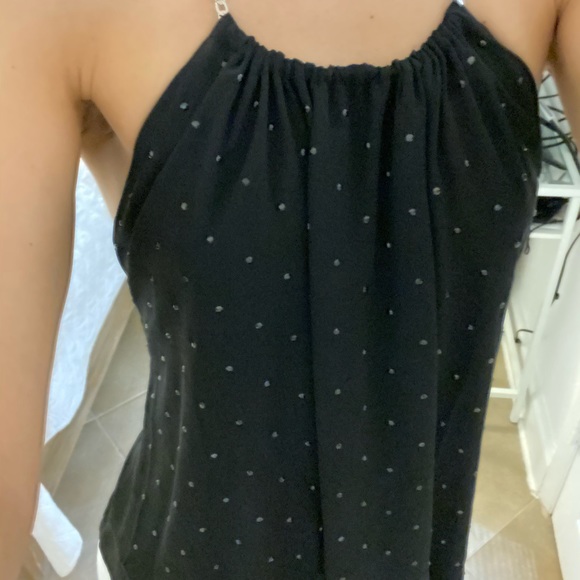 Black halter top, with silver chain strap - Picture 3 of 8